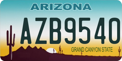 AZ license plate AZB9540