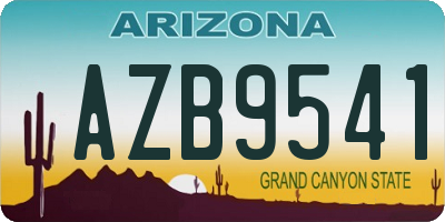 AZ license plate AZB9541