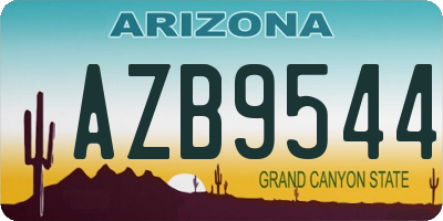 AZ license plate AZB9544