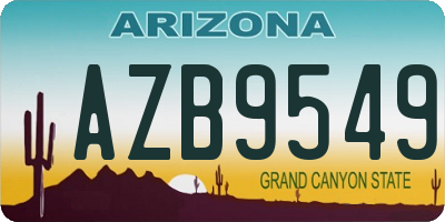 AZ license plate AZB9549