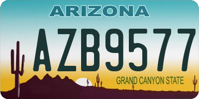 AZ license plate AZB9577