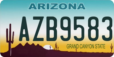 AZ license plate AZB9583