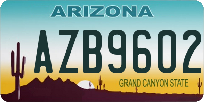 AZ license plate AZB9602