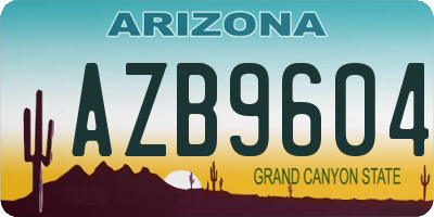 AZ license plate AZB9604