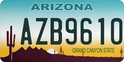AZ license plate AZB9610