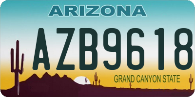 AZ license plate AZB9618