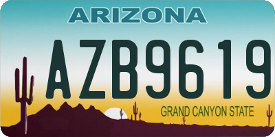 AZ license plate AZB9619