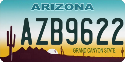 AZ license plate AZB9622