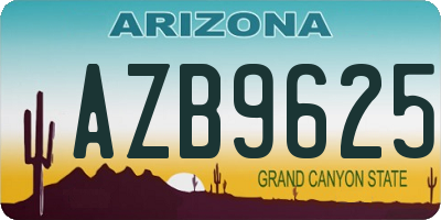 AZ license plate AZB9625
