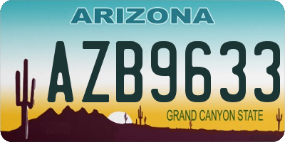 AZ license plate AZB9633