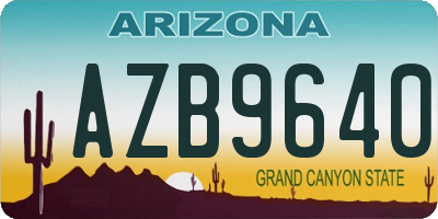 AZ license plate AZB9640