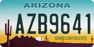 AZ license plate AZB9641