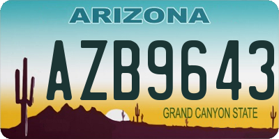 AZ license plate AZB9643