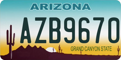 AZ license plate AZB9670