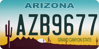 AZ license plate AZB9677