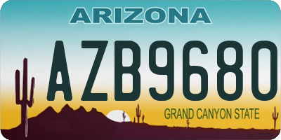 AZ license plate AZB9680