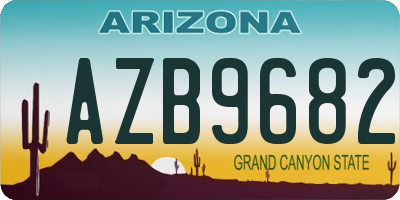 AZ license plate AZB9682