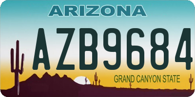 AZ license plate AZB9684