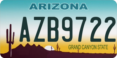 AZ license plate AZB9722