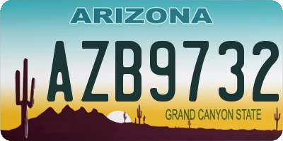 AZ license plate AZB9732