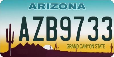 AZ license plate AZB9733