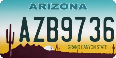 AZ license plate AZB9736