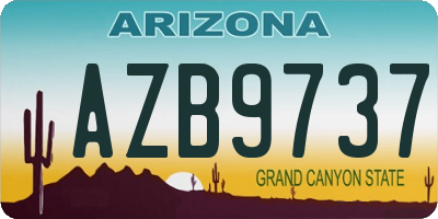 AZ license plate AZB9737