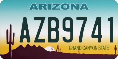 AZ license plate AZB9741