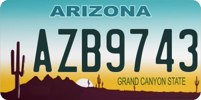 AZ license plate AZB9743