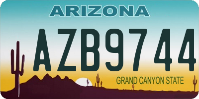 AZ license plate AZB9744