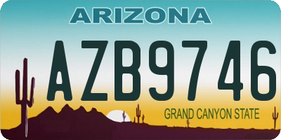 AZ license plate AZB9746