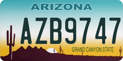 AZ license plate AZB9747
