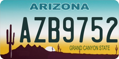 AZ license plate AZB9752