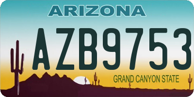 AZ license plate AZB9753