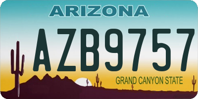 AZ license plate AZB9757