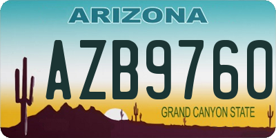 AZ license plate AZB9760