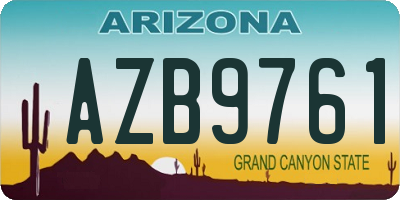 AZ license plate AZB9761