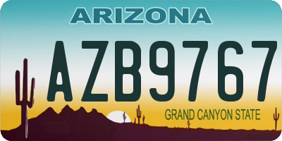 AZ license plate AZB9767