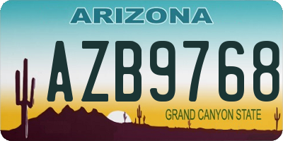 AZ license plate AZB9768
