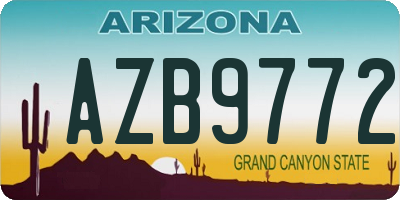 AZ license plate AZB9772