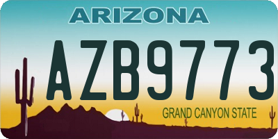 AZ license plate AZB9773