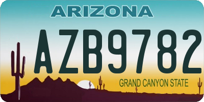 AZ license plate AZB9782