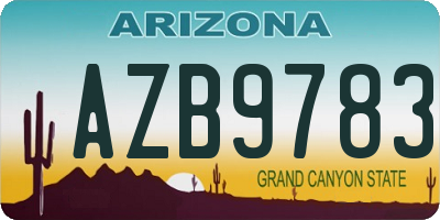 AZ license plate AZB9783