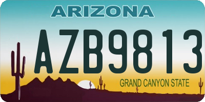 AZ license plate AZB9813
