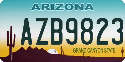 AZ license plate AZB9823
