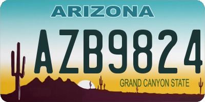 AZ license plate AZB9824