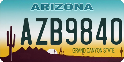 AZ license plate AZB9840