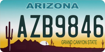 AZ license plate AZB9846