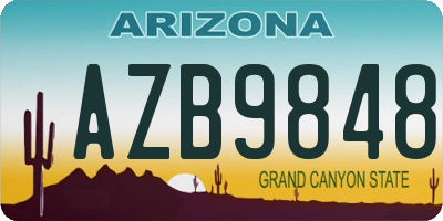 AZ license plate AZB9848
