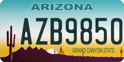 AZ license plate AZB9850